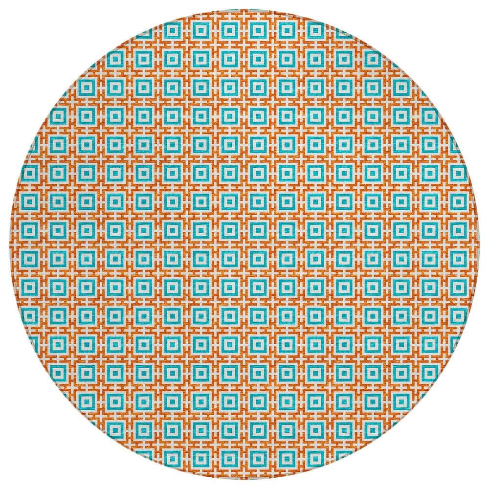 Dalyn Rug Company Marlo 10" Round Orange Indoor/Outdoor Area Rug, , large