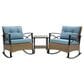Hearth and Haven 3-Piece Outdoor Rocking Chair Set with Side Table in Blue, , large