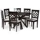 Baxton Studio Elena 7-Piece Dining Set in Grey/Dark Brown, , large