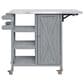 Hearth and Haven Outdoor Kitchen Island Cart with Stainless Steel Top and Lockable Wheels in Gray, , large