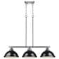 Golden Lighting Duncan 3-Light Pendant with Black Shade in Chrome, , large