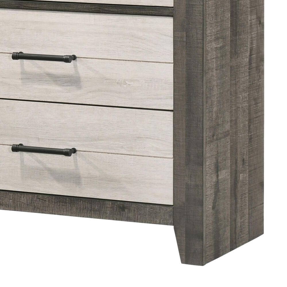Crown Mark Rhett 5-Piece Queen Platform Bedroom Set in Gray and White, , large