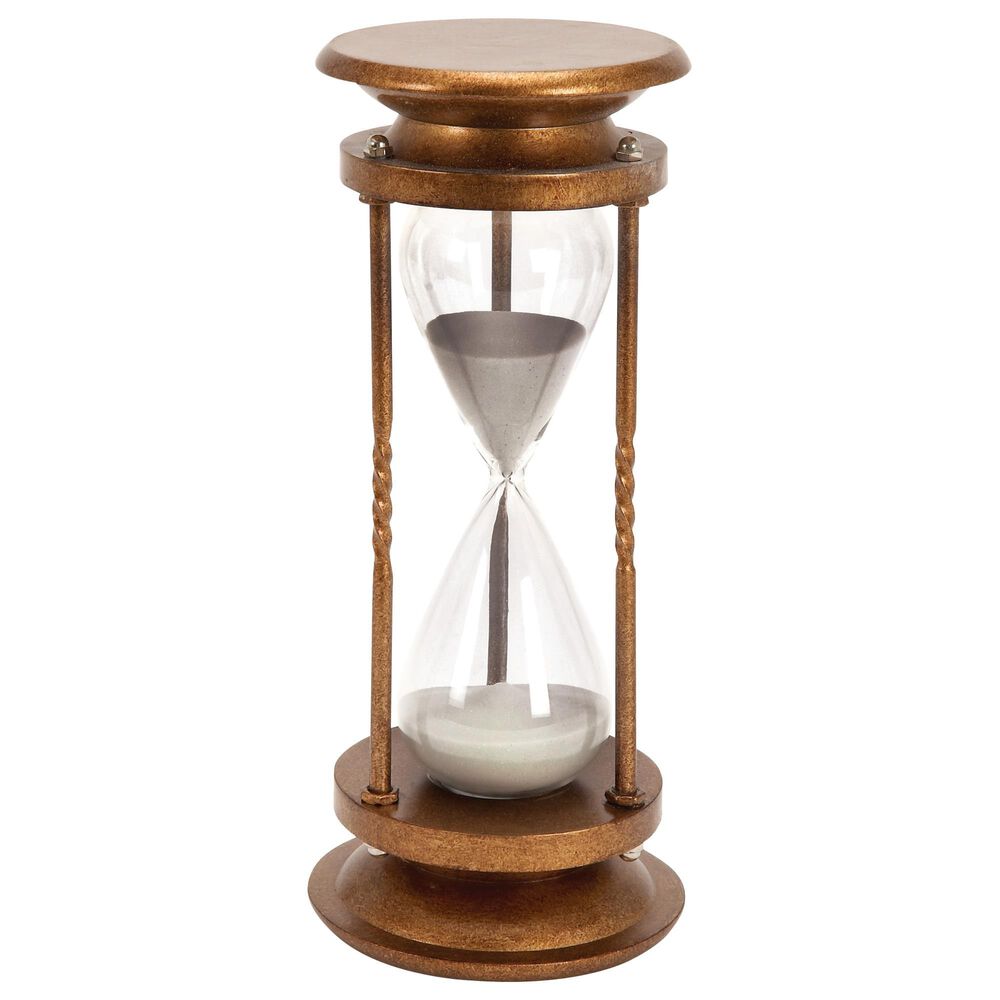 Maple and Jade 13" x 6" Sand Timer in Gold, , large