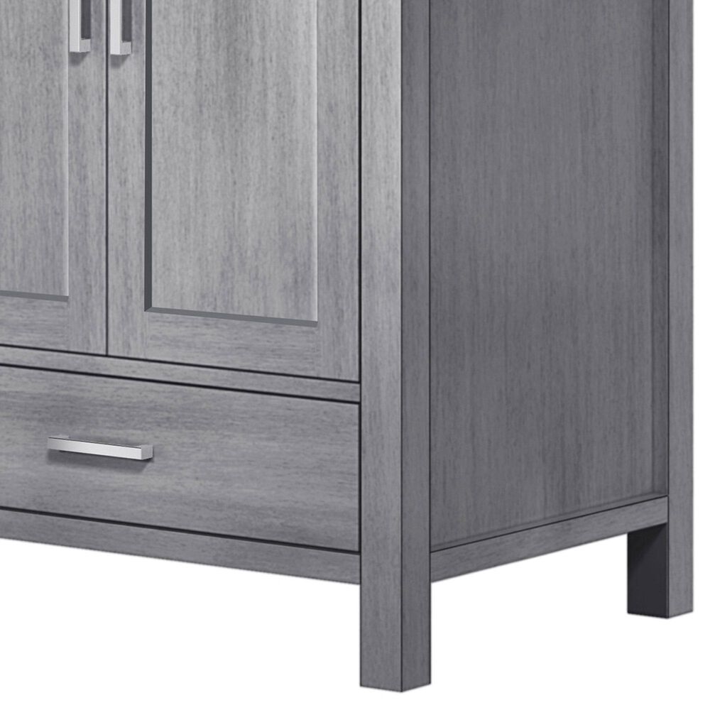 Lexora Home Jacques 30&quot; Single Bathroom Vanity in Distressed Grey with 2 cm White Carrara Marble Top and Rectangular Sink, , large