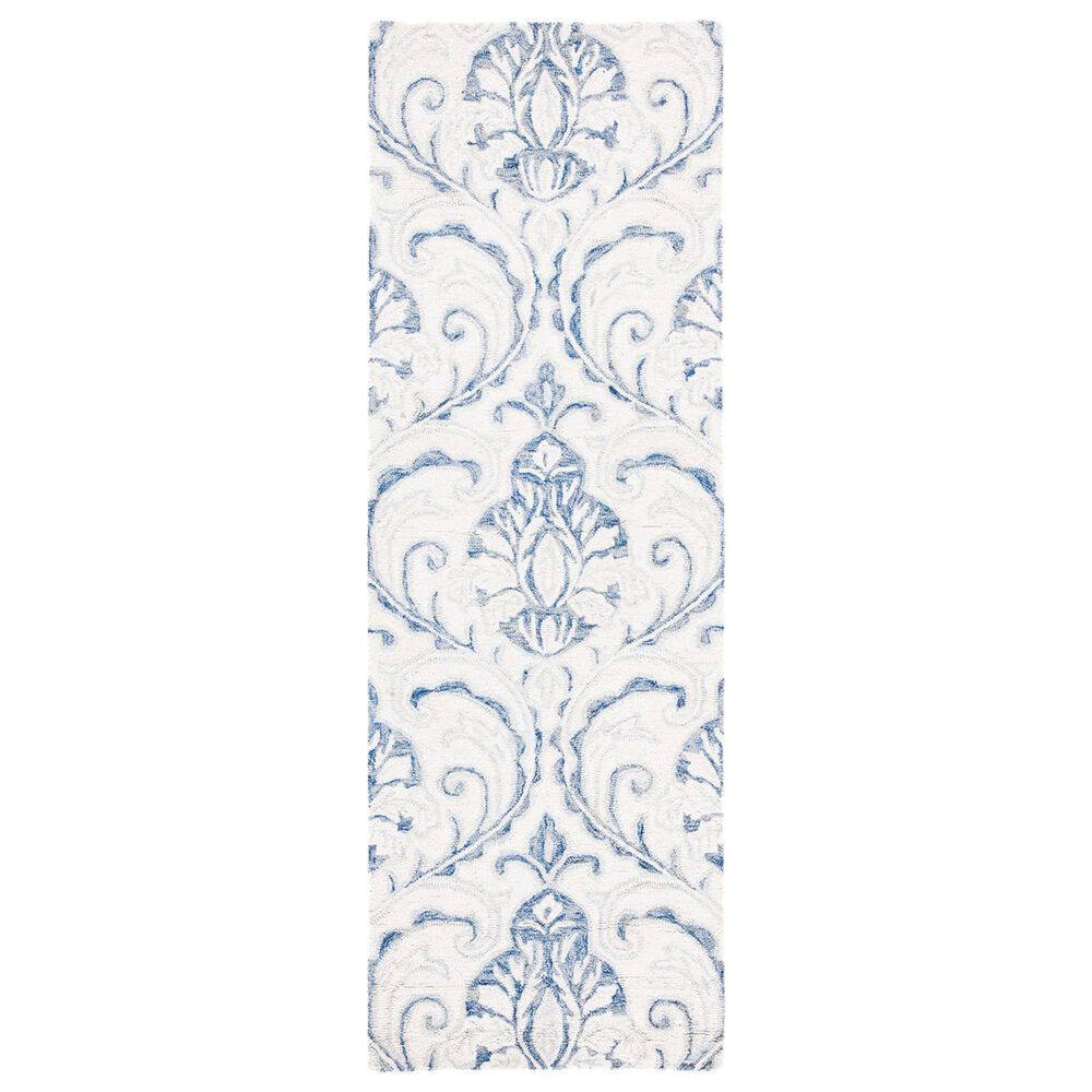 Safavieh Micro-Loop MLP532A 2"3" x 11" Ivory and Blue Runner, , large