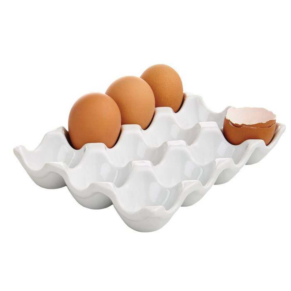 HIC Kitchen Porcelain Egg Crate in White, , large