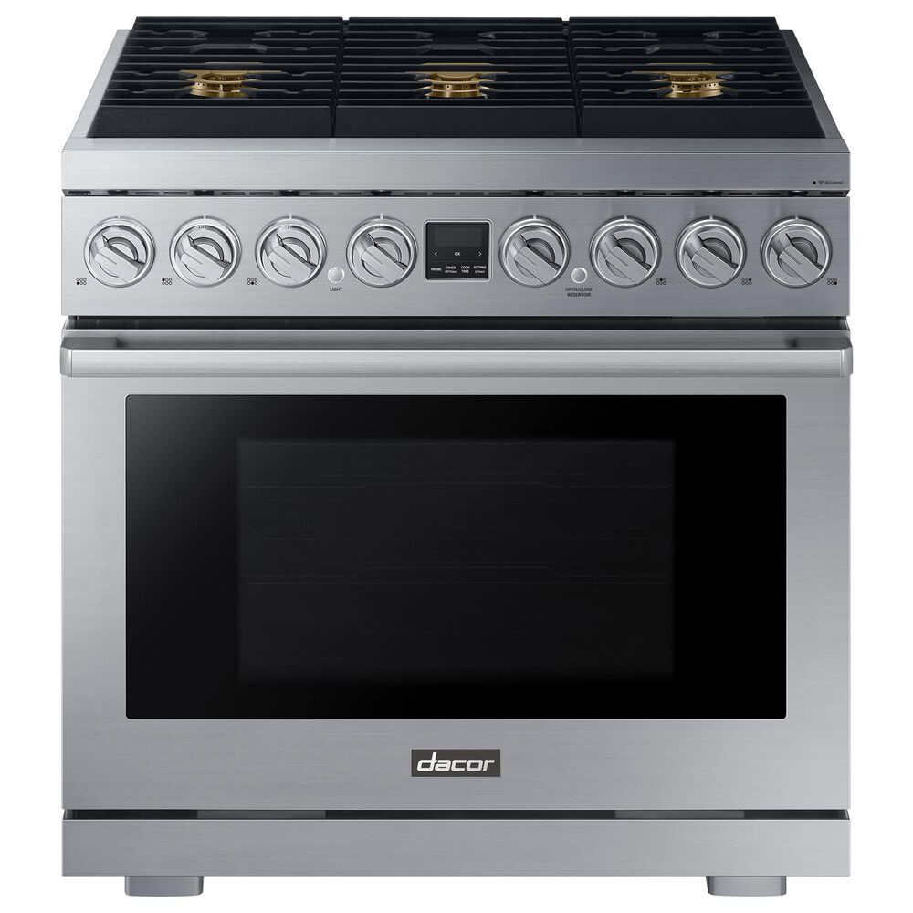 Dacor 36" Professional Dual Fuel Range in Silver Stainless Steel, , large