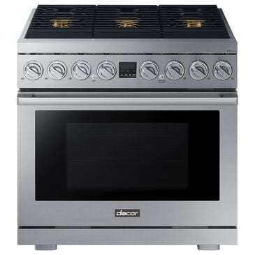 Dacor 36" Professional Dual Fuel Range in Silver Stainless Steel, , large