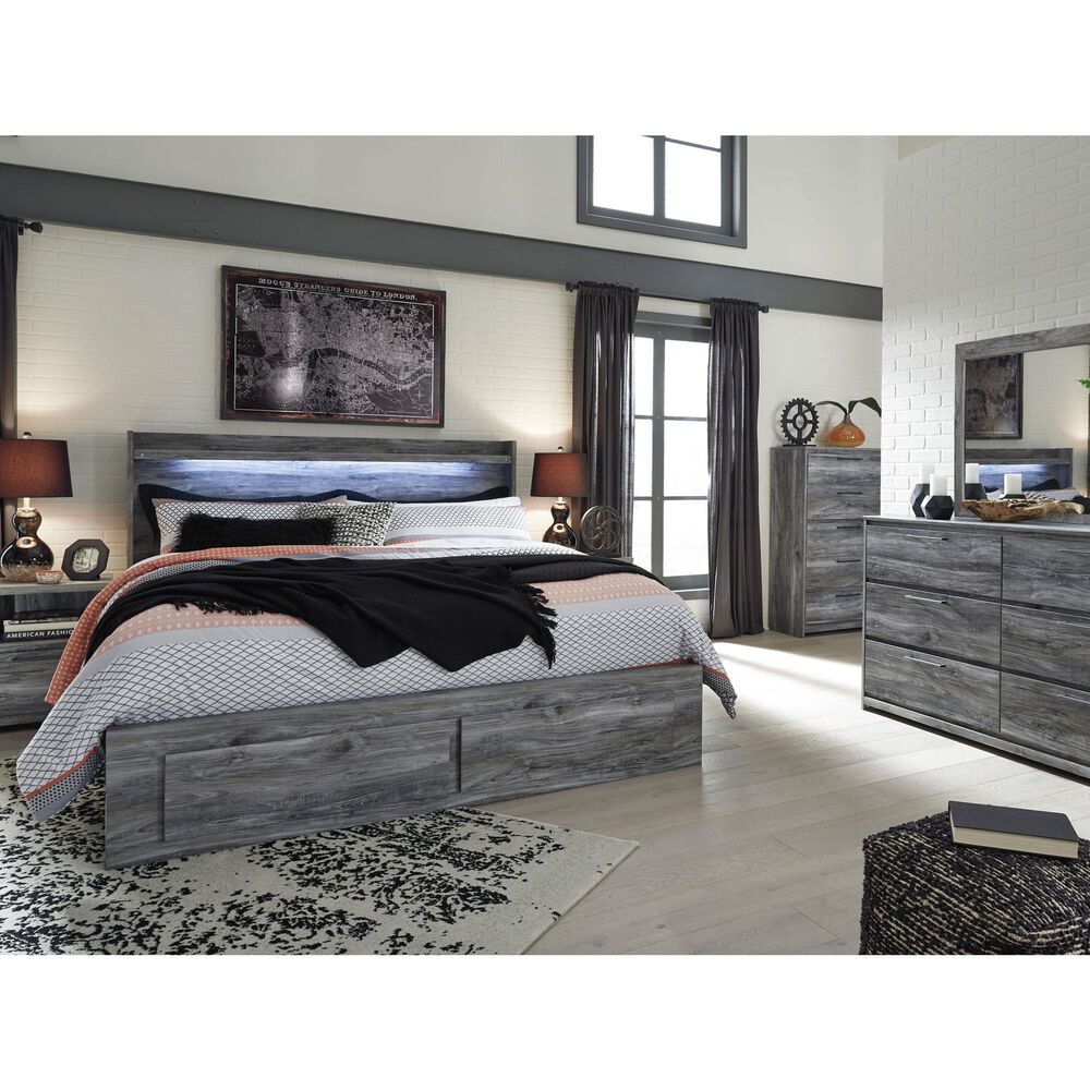 Ashley Baystorm 4-Piece King Bedroom Set in Gray, , large