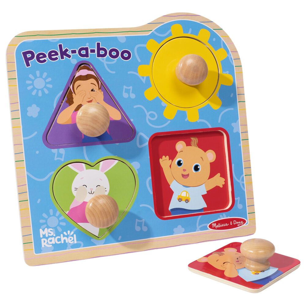 Melissa & Doug 5-Piece Ms. Rachel Jumbo Knob Puzzles in Red, , large