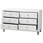 Baxton Studio Luminescence 6-Drawer Dresser with White Upholstered in Chrome, , large