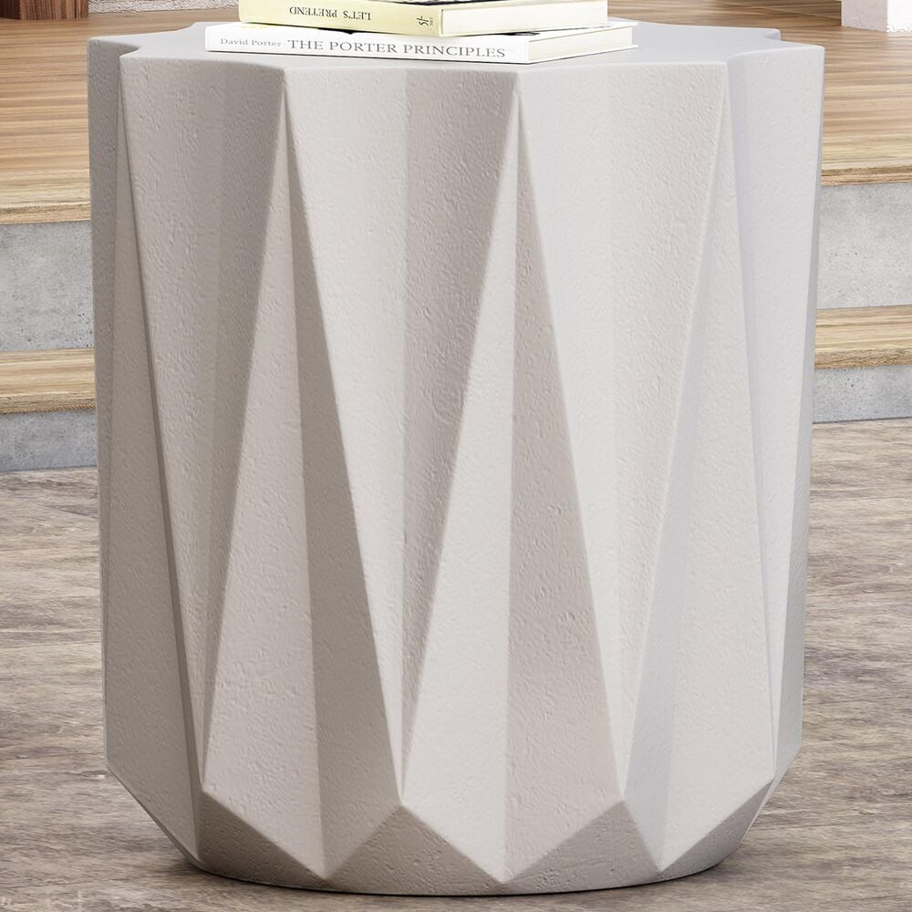 Hearth and Haven Star Patio Side Table in Antique White, , large