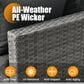 HOMLUX 11-Piece Patio Sectional Set in Black, , large