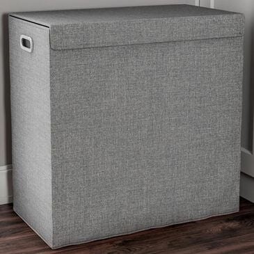 Timberlake Lavish Home Double Laundry Hamper in Gray, , large
