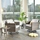 HOMLUX 3-Piece Patio Conversation Set with Square-Arm Swivel Rocking Chairs in Gray, , large
