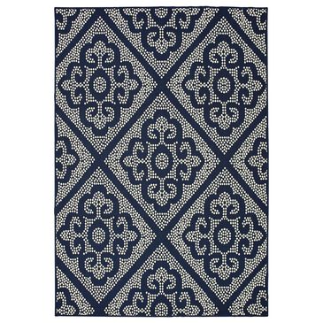Oriental Weavers Marina 3804B 7"10" x 10"10" Navy and Ivory Area Rug, , large