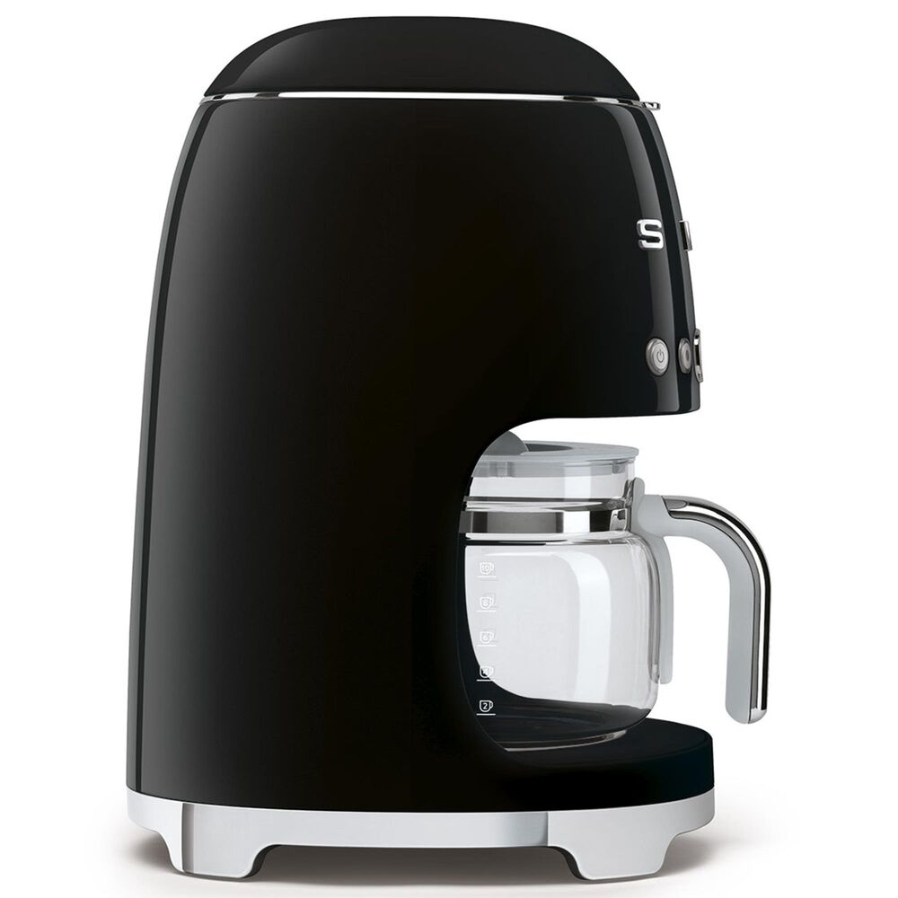 Smeg 47.34 Oz Drip Coffee Maker in Black and Polished Chrome, , large