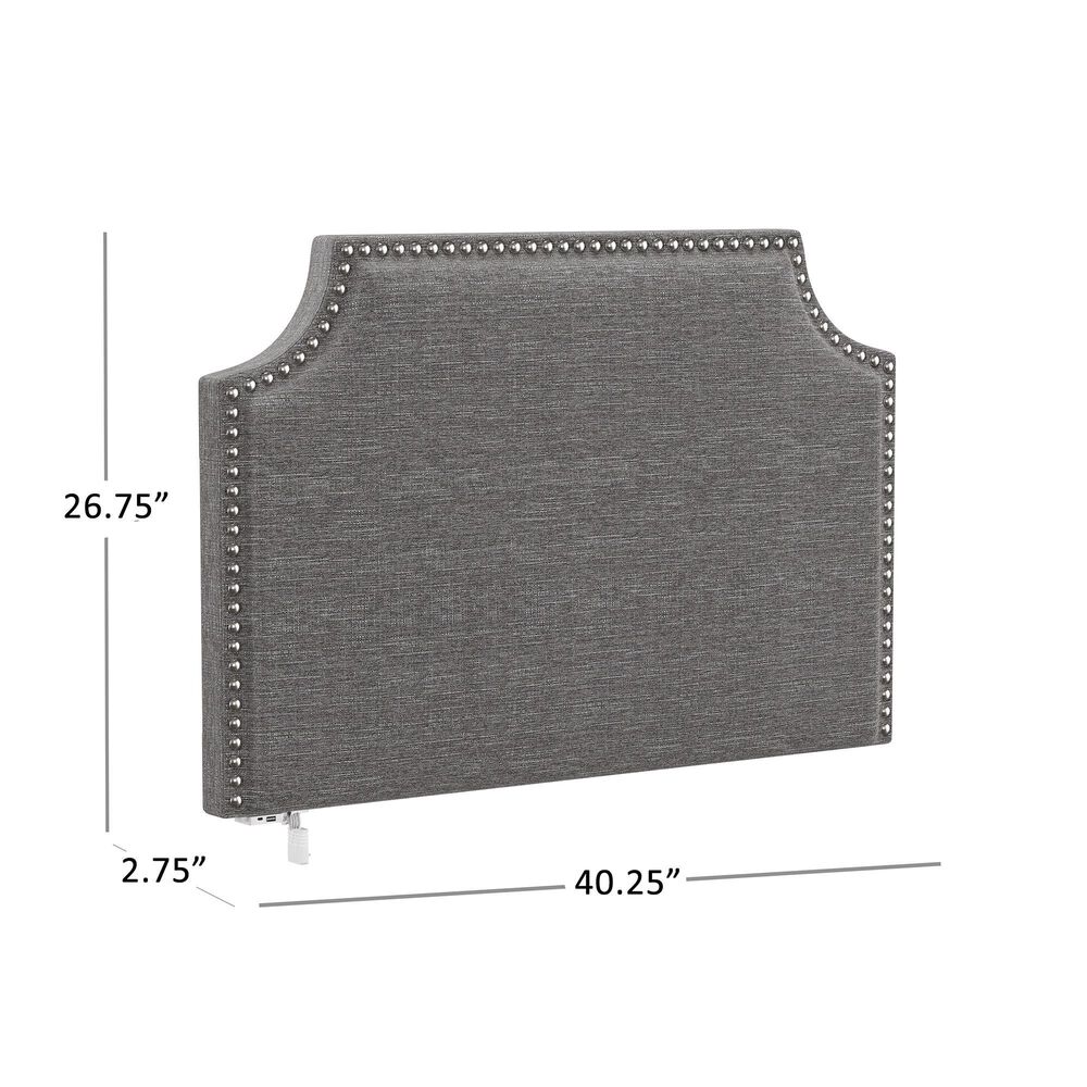 The Monday Company Twin Upholstered Headboard in Gray, , large