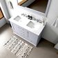 Lexora Home Dukes 48" Double Bathroom Vanity in Dark Grey with 2 cm White Carrara Marble Top and Rectangular Sinks, , large