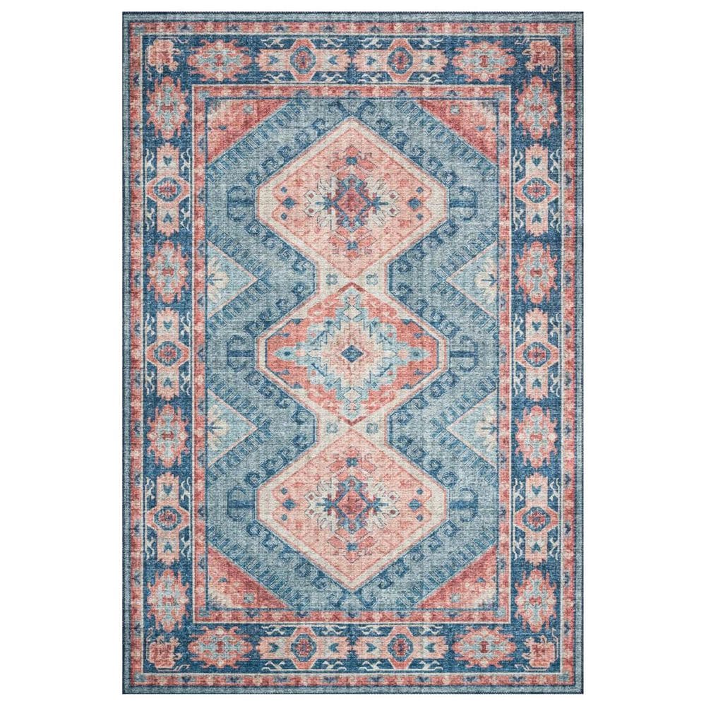 Loloi II Skye SKY-03 5" x 7"6" Turquoise and Terracotta Area Rug, , large