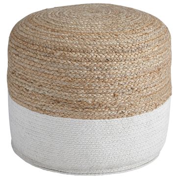 Ashley Sweed Valley Pouf in Natural and White, , large