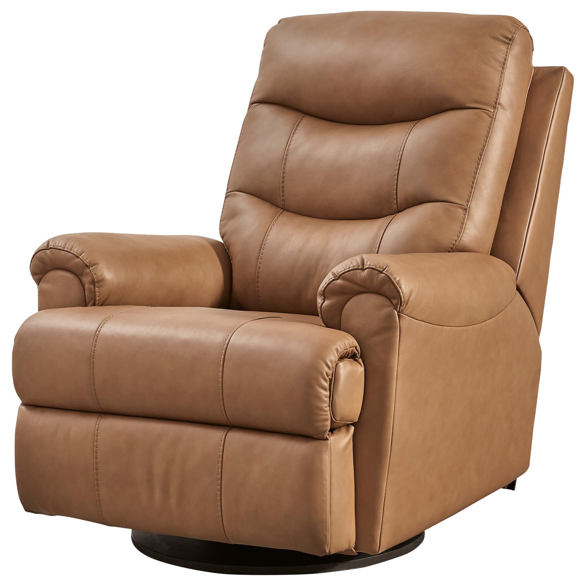 Kelsey Nosal Flynwood Manual Swivel Glider Recliner in Butternut