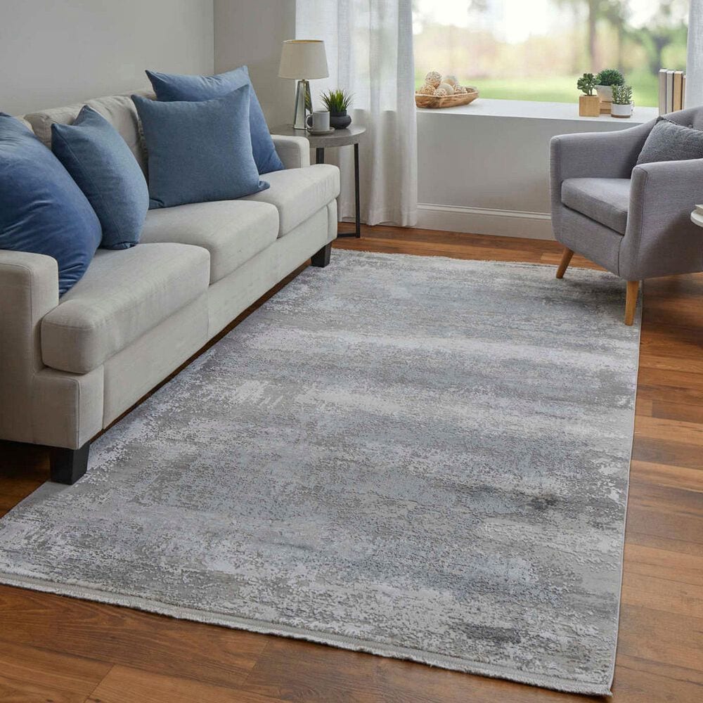 Feizy Cadiz Light Gray 3&#39;1&quot; x 5&#39; Area Rug, , large