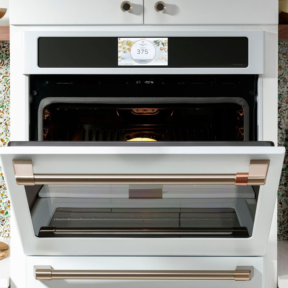 Cafe 2-Piece Kitchen Package with Matte White 30" Smart Built-In Convection Double Wall Oven and Stainless Steel 30" Gas Cooktop, , large