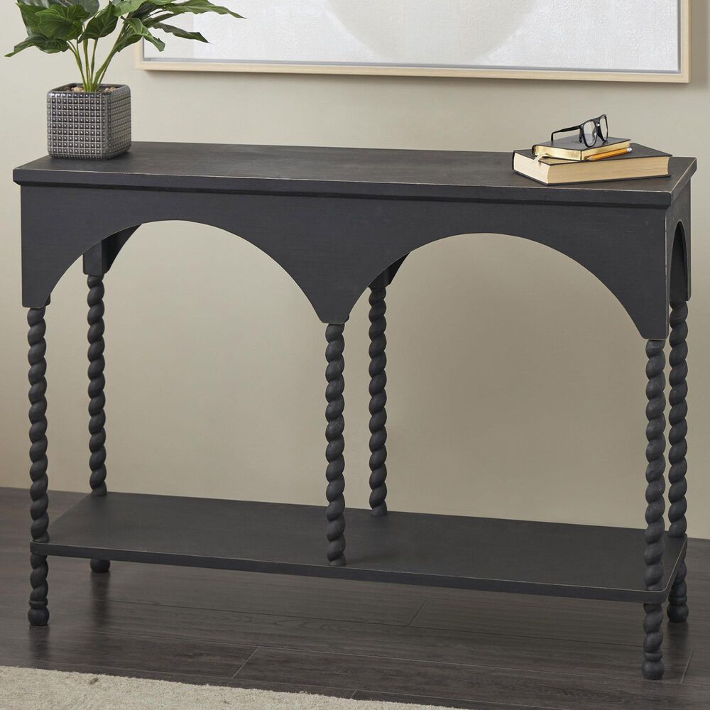 Maple and Jade Arched Console Table in Black, , large
