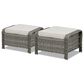 Sunwell Garden Patio Wicker Ottoman in Beige (Set of 2), , large