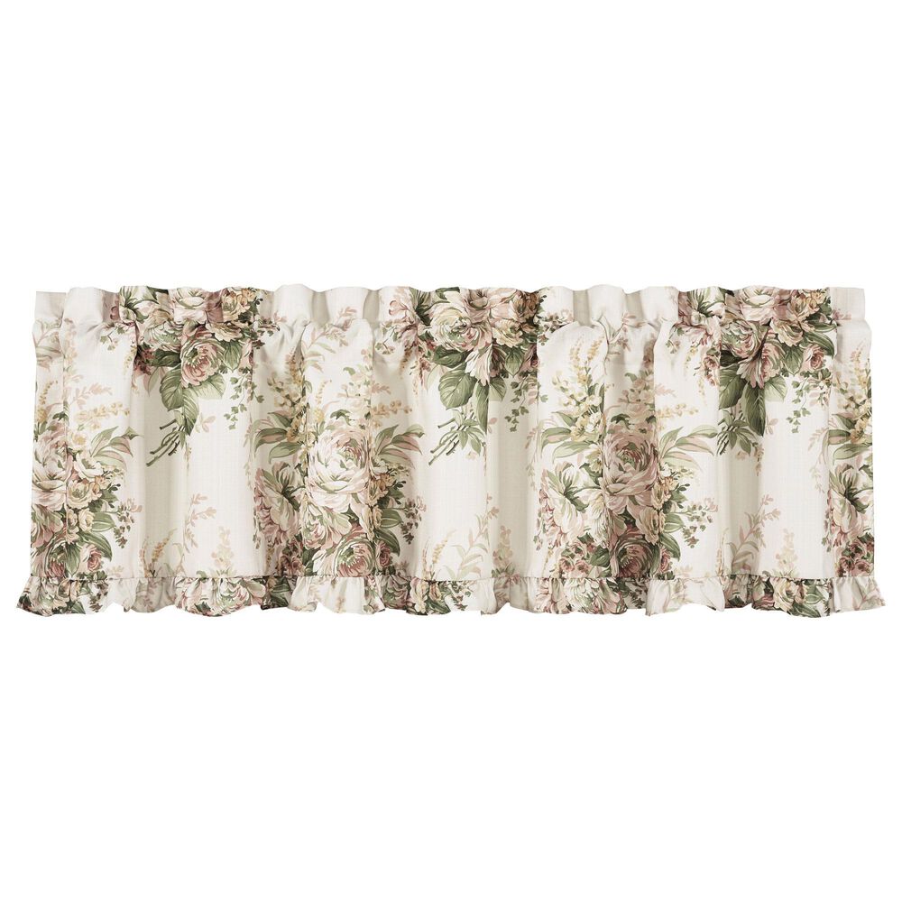 J. Queen New York Estelle 72" x 17" Window Straight Valance in Coral, Rose and Cream, , large