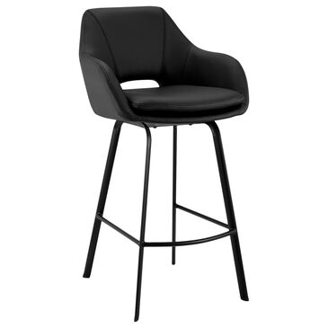 Blue River Aura 26" Swivel Counter Stool in Black and Matte Black, , large