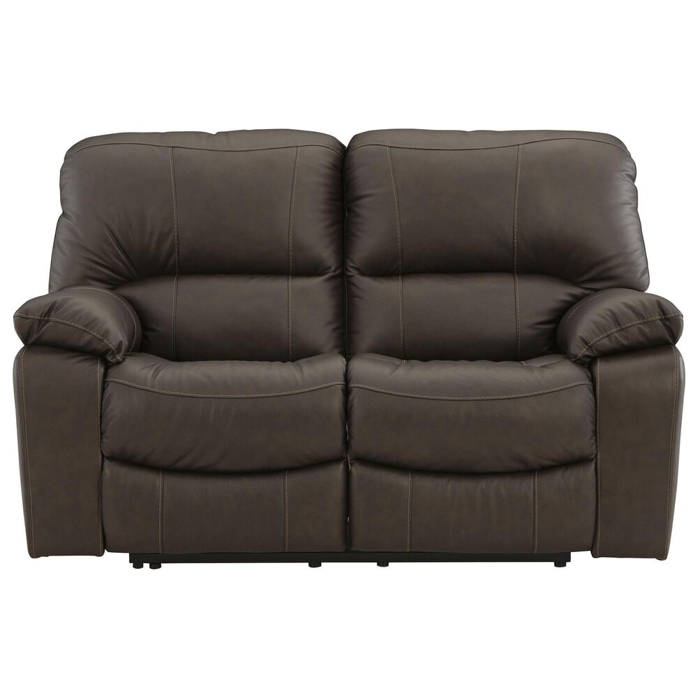 Ashley Leesworth Power Reclining Loveseat in Dark Brown, , large
