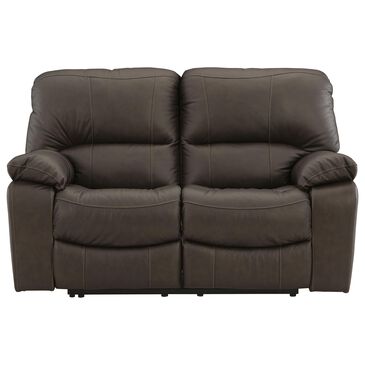 Ashley Leesworth Power Reclining Loveseat in Dark Brown, , large