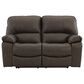 Ashley Leesworth Power Reclining Loveseat in Dark Brown, , large