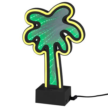 Adesso Infinity Neon Palm Tree Lamp in Black, , large