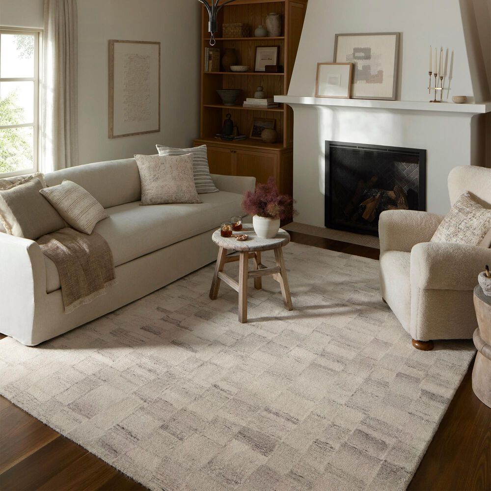 Amber Lewis x Loloi Rocky 7&#39;9&quot; x 9&#39;9&quot; Ivory and Silver Area Rug, , large