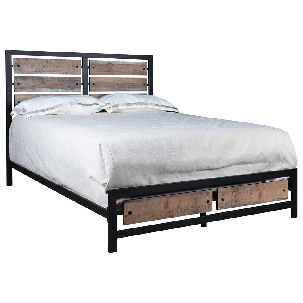 New Heritage Design Elk River King Panel Bed in Rustic Brown and Black, , large