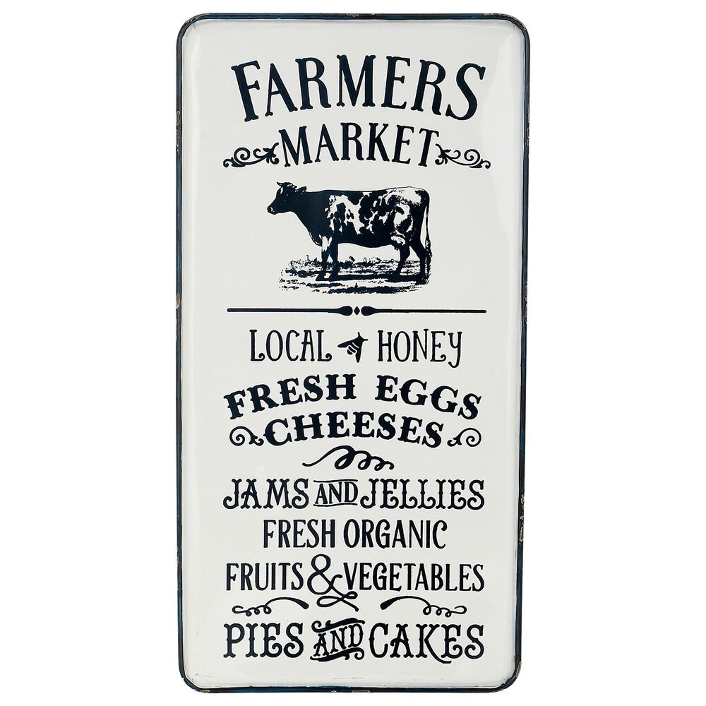 Maple and Jade 29" x 15" Farmer"s Market Wall Art in White, , large