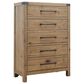Millenium Ridgester California King Panel Bed with Dresser, Chest and Two Nightstands in Light Brown with USB Ports, , large