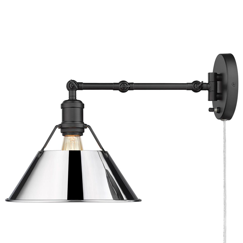 Golden Lighting Orwell 1-Light Wall Sconce in Matte Black and Chrome, , large