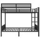 Hearth and Haven Queen over Queen Bunk Bed with Ladder and Storage Shelf in Black, , large