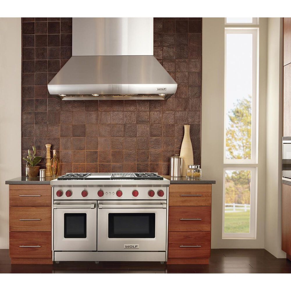 Wolf 48&quot; Liquid Propane Gas Range with Griddle and Grill in Stainless Steel, , large