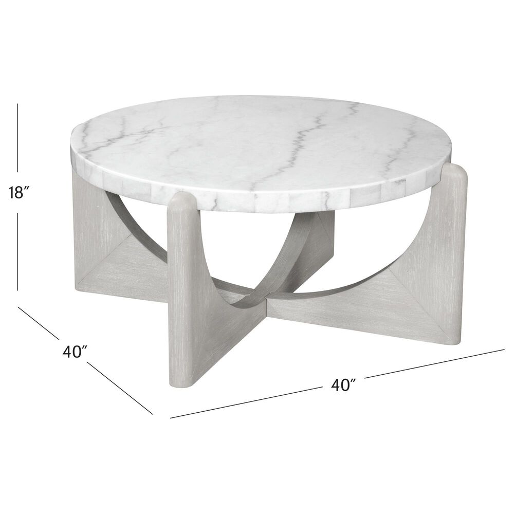 Bassett Mirror Gavin Round Cocktail Table in Driftwood and White, , large