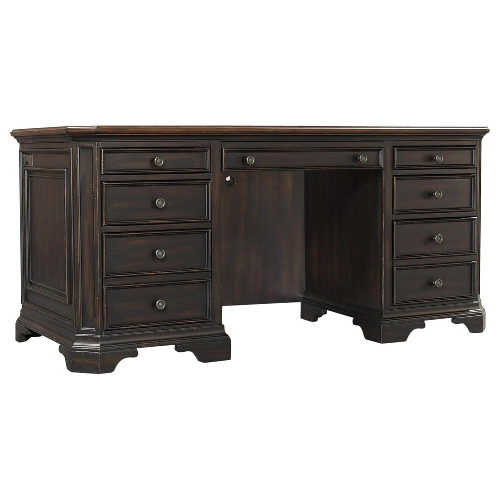 Riva Ridge Hampton Credenza Desk in Black Cherry, , large