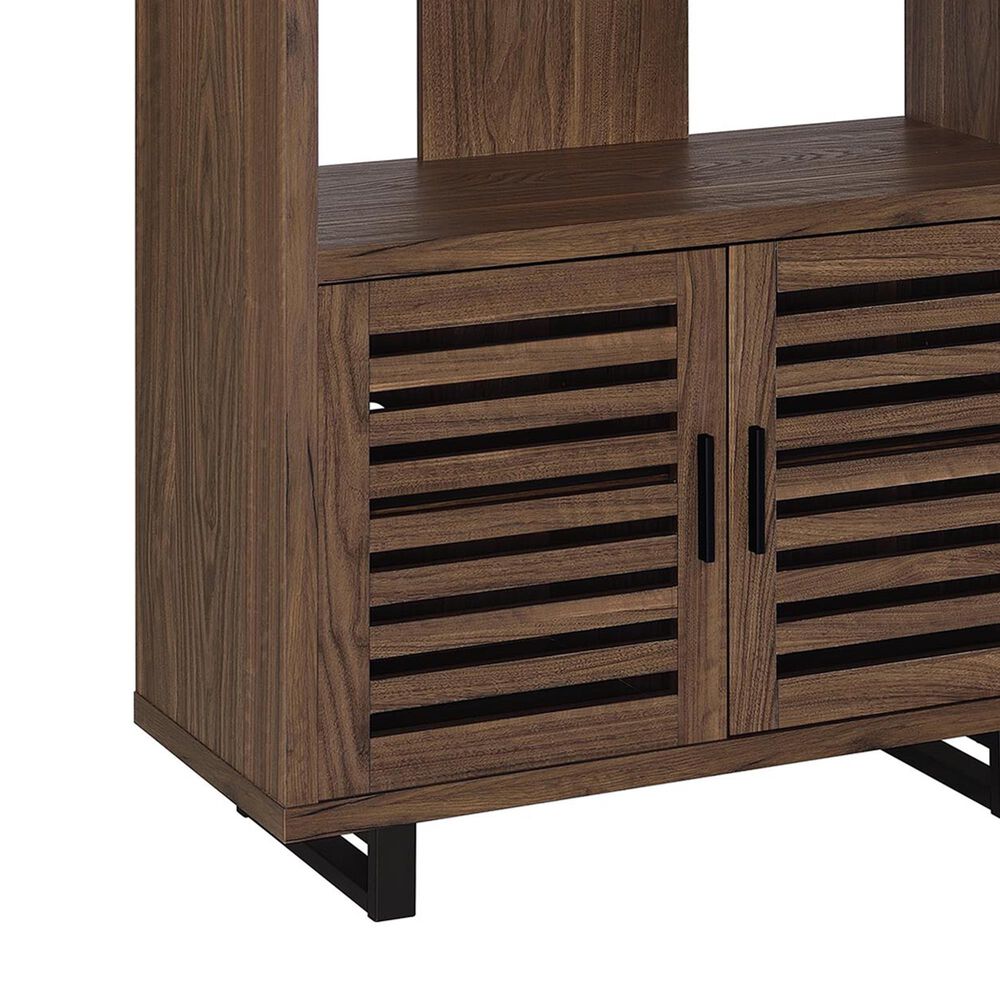 Pacific Landing Maddox 2-Piece L-desk and Bookcase Set in Black and Walnut, , large