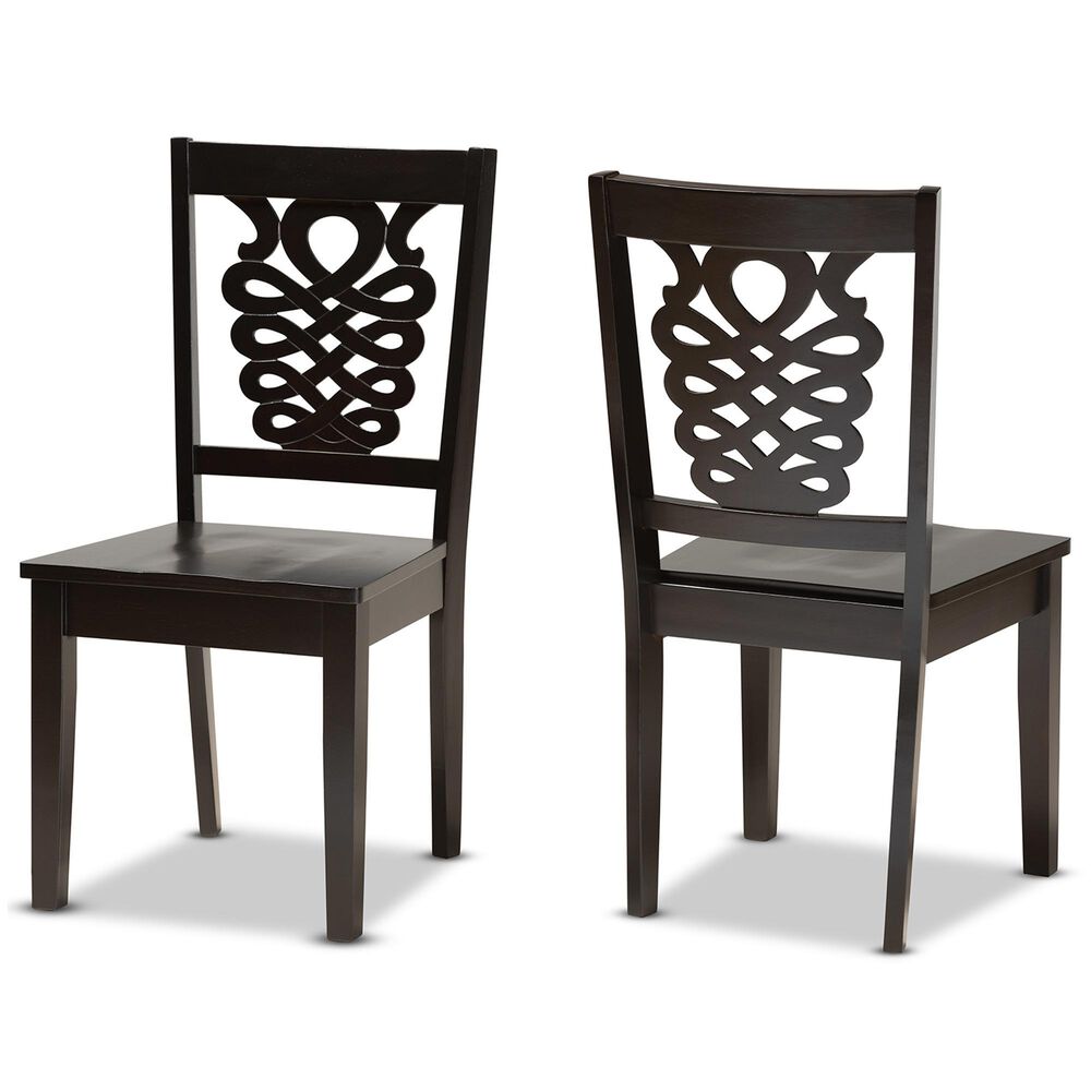 Baxton Studio Gervais Side Chair in Dark Brown (Set of 2), , large