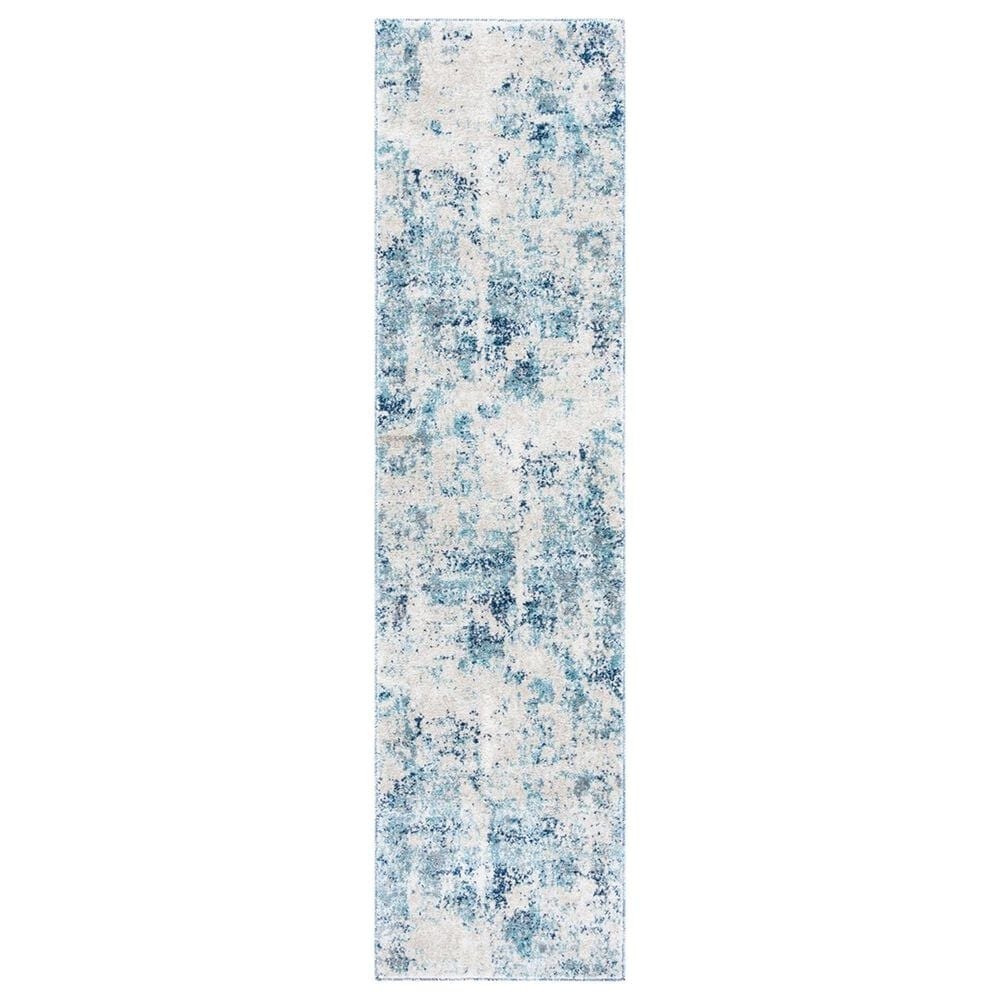 Safavieh Aston 2" x 8" Ivory and Blue Runner, , large
