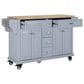 HOMLUX Kitchen Island Cart with Storage Cabinet in Grey, , large