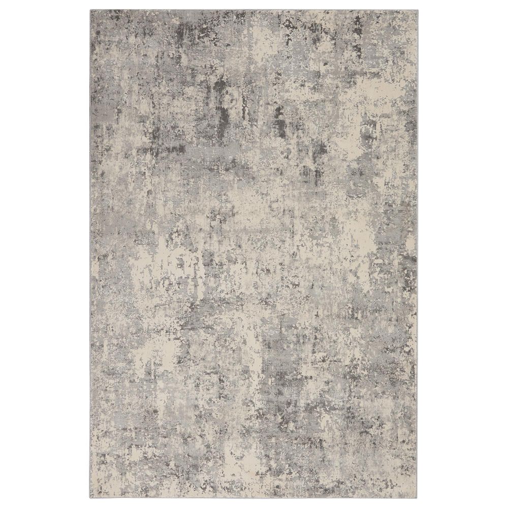 Nourison Rustic Textures Grey and Beige 6" x 9" Area Rug, , large